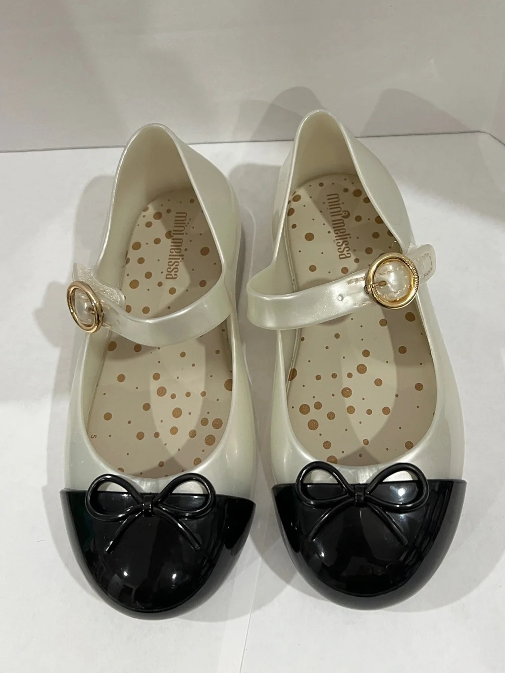 MINI MELISSA Little Girls Mini Sweet Love Cap Toe Mary Jane Size 10 Pearly White